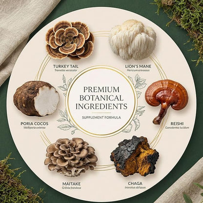 Turkey Tail Mushroom for Dogs – Ultra 7-in-1 Mushroom Powder with Beta-Glucans, Immune, Digestive & Brain Support, Chicken Liver Flavor, Daily Supplement for Dogs