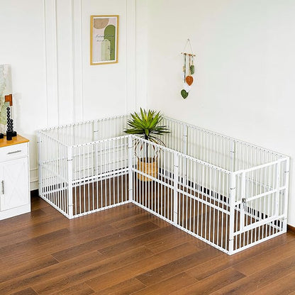 Dog Playpen - 32" Height Dog Pen, Heavy Duty Puppy Pen with Door, Safe & Sturdy, Easy Assemble for Indoor/Outdoor Pet Playpen