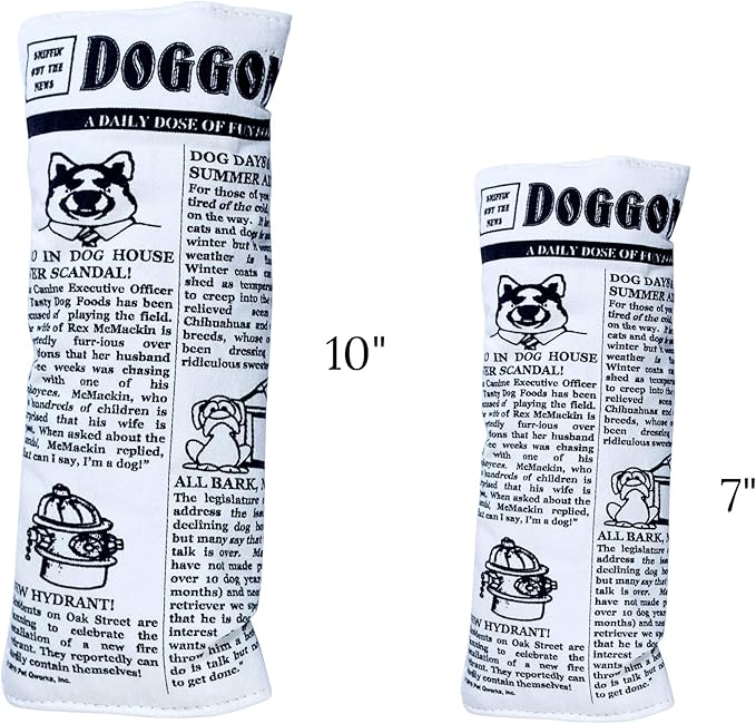 Pet Qwerks Plush Interactive Dog Toys - Newspaper Squeaker Toy - 10 in,Large Breeds (Pack of 3)