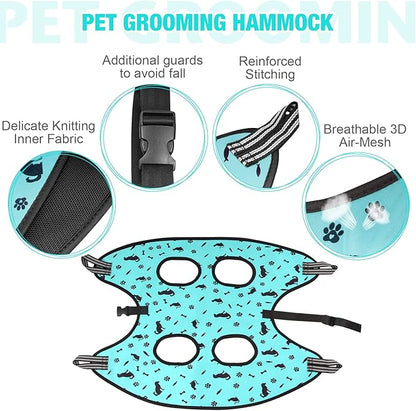 ATESON Dog Grooming Hammock - Pet Harness for Grooming Nail Trimming (XXL 120lb), Dog Sling for Nail Clipping, Dog Hanging Holder for Cutting Nail with Nail Clippers