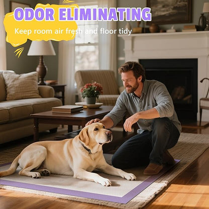 Lavender Scented Super Absorbent & Leak-Proof Puppy Pads, 30"x36" Odor Control Pet Training Dog Pee Pads, Thicken Quick Dry Pee Pads, Potty Training Pads for Dogs Cats