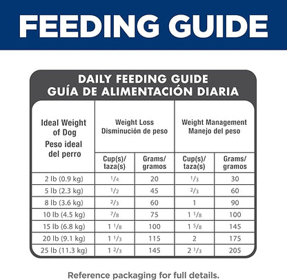 Hill's Science Diet Adult 1-6 Light Small & Mini Dry Dog Food, Chicken Meal & Barley, 15.5 lb. Bag