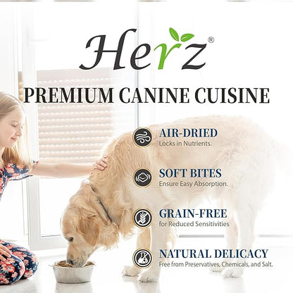 Herz Air-Dried Dog Food Beef & Duck Liver Recipe 2.2 lb, All-Natural, High-Protein, Grain-Free, Limited Ingredients, Complete & Balanced, Premium Canine Cuisine