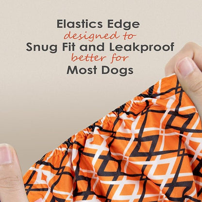 wegreeco Washable Male Dog Belly Band (Stylish Pattern)- Pack of 3 - Washable Male Dog Belly Wrap, Dog Diapers Male (Yellow Geometric, X-Large)