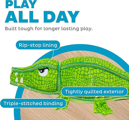 Outward Hound Xtreme Seamz Alligator Squeaky Dog Toy - Reinforced Dense Stuffing Plush Toy