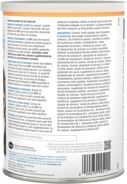 PetAg KMR Kitten Milk Replacer Powder - 12 oz - Powdered Kitten Formula with Prebiotics, Probiotics & Vitamins for Kittens Newborn to Six Weeks Old - Easy to Digest