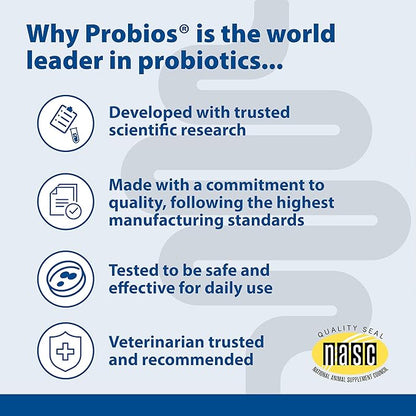 Probios Chewable Tablets for Dogs, Daily Probiotic Supplment for Gut Health, Digestion & Immune Support, 45 Count (Pack of 2)