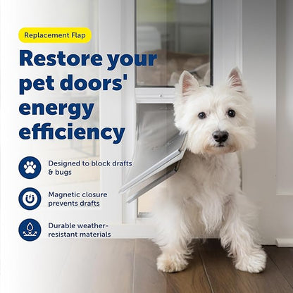 PetSafe Original Replacement Flap - Doggie Door Vinyl Replacement Flap for Sliding Glass Pet Door - Durable & Made with Non-Toxic Materials - 8 7/8" H x 5 1/8" W - Large