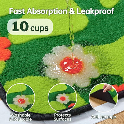 Qeils Reusable Puppy Pads for Small Dogs, Washable Pee Pads with Non-Slip , Absorbent Leakproof Mat for Crates, Playpens, Pet Beds & Whelping, Indoor Potty Training Grass Green, 16"x30", 2 Pack