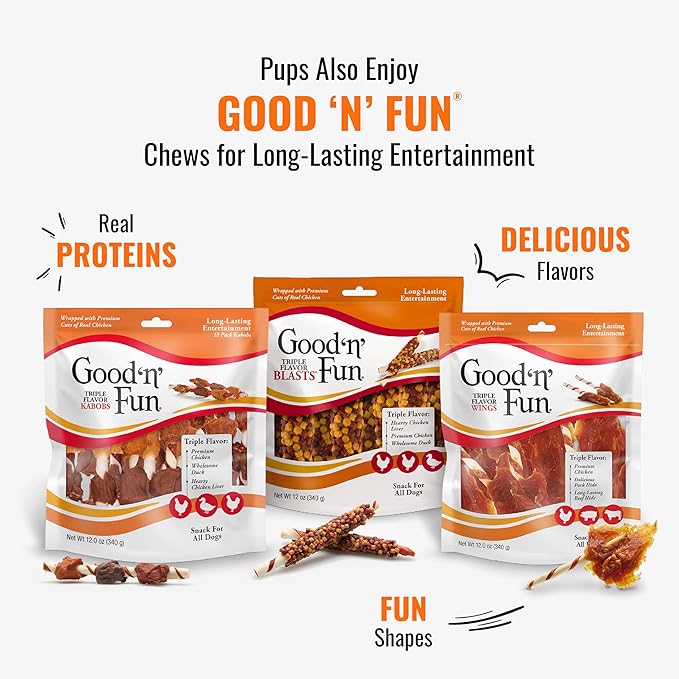 Good 'n' Tasty Triple Flavor Stacks with Cheese, 9 Ounces, Bite Sized Snacks for Dogs with Premium Chicken and Real Cheese