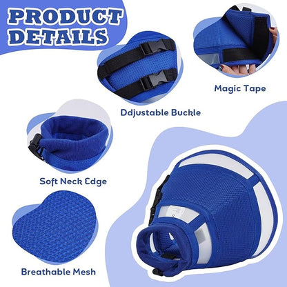 Dog Cone Collar,Cone for Dogs After Surgery,Foldable Cones for Dog Mesh,Pet Elizabethan Collar Alternative to Prevent Licking Wounds,Adjustable ecollars for Dogs After Surgery,Blue M