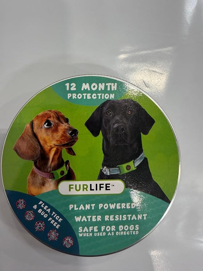 FurLife Green Dog Tag, Flea and Tick Prevention for Dogs - Waterproof Pendant for Collar, Safe for All Breeds