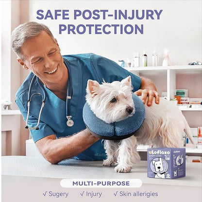 Loflaze Inflatable Dog Cone Collar - Dog Neck Donut Cone Collar Alternative After Surgery - Soft Cone for Large Medium Small Dogs Cats - Alternative Recovery E Collar (Blue, XL)