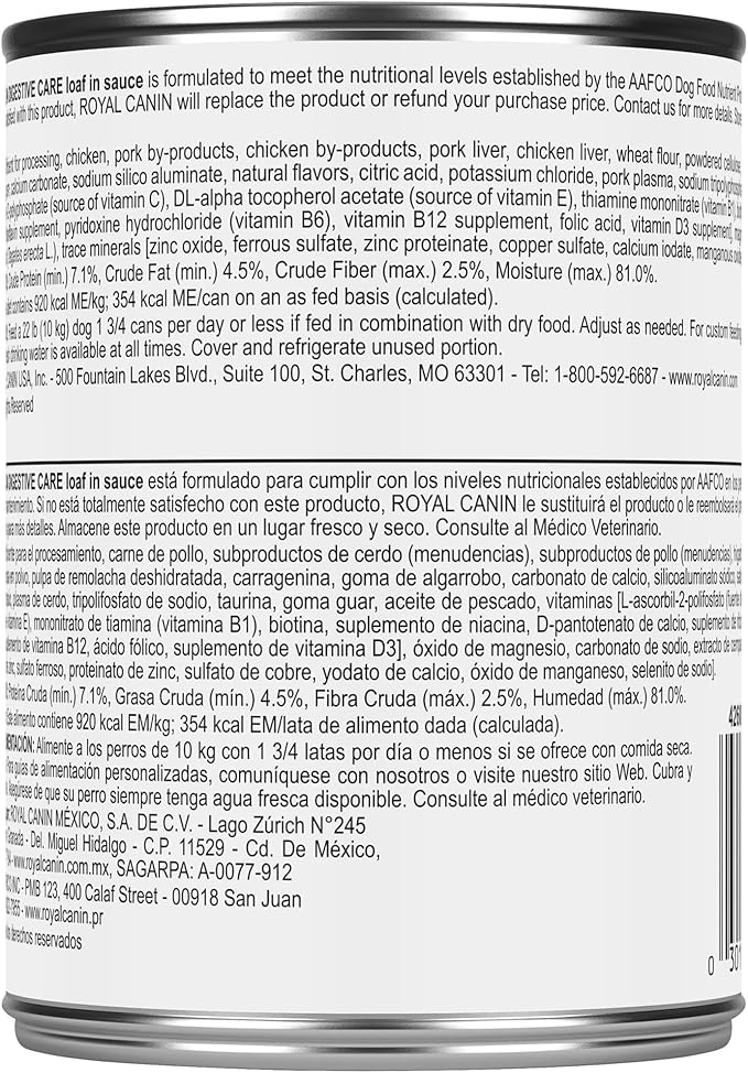 Royal Canin Canine Care Nutrition Digestive Care Adult Loaf in Sauce Dog Food, 13.5 oz (Pack of 12)
