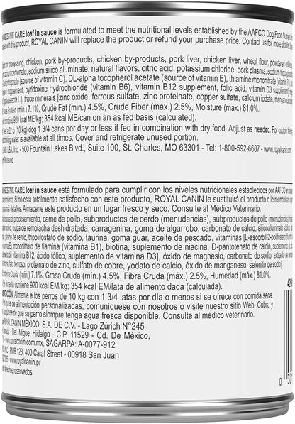 Royal Canin Canine Care Nutrition Digestive Care Adult Loaf in Sauce Dog Food, 13.5 oz (Pack of 12)