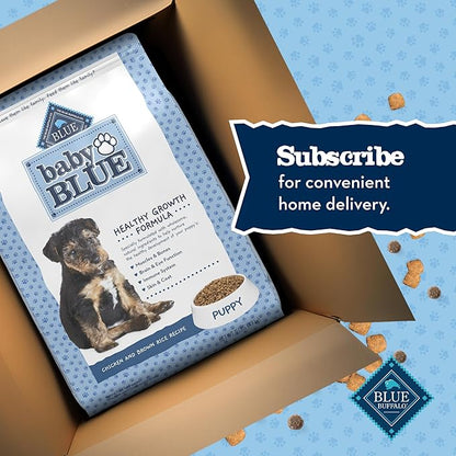 Blue Buffalo Baby Blue Natural Dry Food for Puppies, Healthy Growth Formula with DHA, Savory Chicken Recipe, 11-lb Bag