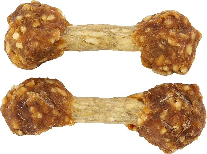 Good 'n' Fun Chicken Flavored Dumbbells for Small Dogs,4 Ounces,Treat Your Dog to Long-Lasting Chews Made with Premium Chicken & Long-Lasting Beef Hide,(Pack of 2)