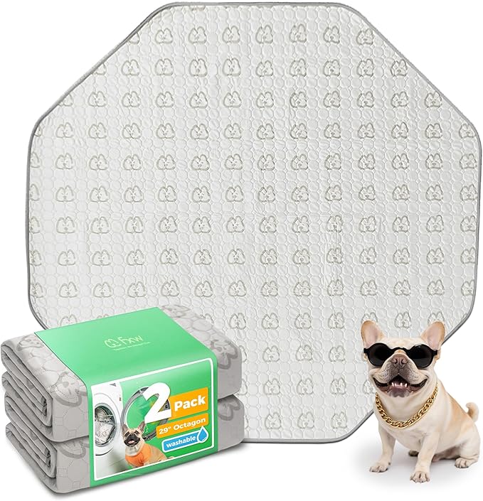 FXW Washable Pee Pads for Dogs, Leak-Proof & Non-Slip, Specifically Designed for FXW Rollick/Homeplus 24inch 8 Panels Dog Playpen, 29" Octagon, Khaki, 2 Packs
