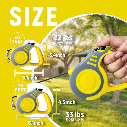 Retractable Dog Leash Automatic Telescopic Tractor Dog Tape, Pet Tape 10/16 FT Durable and Convenient, with Non-Slip Handle, Suitable for Small and Medium-Sized Dogs