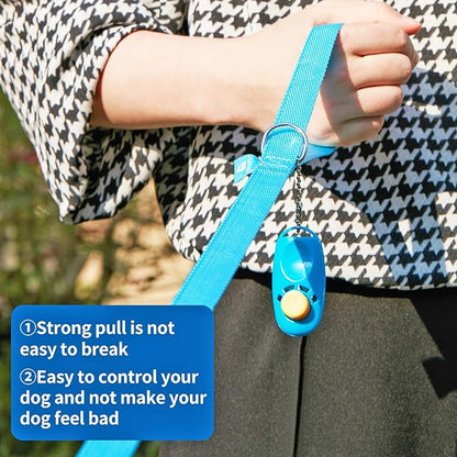 BAAPET 15/20/30/50/100 ft Long Dog Training Leash with Clickers for Small, Medium and Large Dogs or Cats (20 Feet, SkyBlue)
