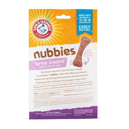 Arm & Hammer for Pets Nubbies Dental Treats - Baking Soda & Calcium Dog Dental Chews, Nubbed Texture Helps Scrub Plaque & Tartar While Chewing, Chicken Flavor, 20 Count, 7 Ounce - 24 Pack