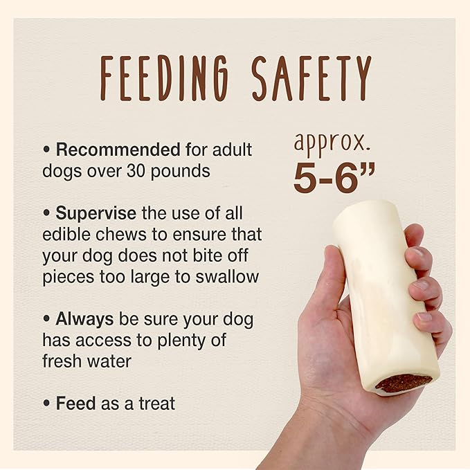 Cadet Stuffed Shin Bone, Highly Digestible, High Protein, Long-Lasting Dog Chew Bone for Aggressive Chewers, Supports Dental Health, Beef Flavor, Large, 1 Count (Pack of 2)