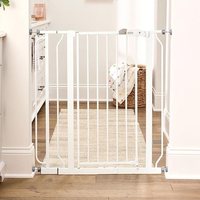 Regalo Safety 36" Extra Tall Baby Gate for Doorways & Bottom of Stairs, Pressure Mounted Walk Through Gate for Babies, Toddlers & Pets, Tested & Safe for 30 Years, American Designed, American Owned