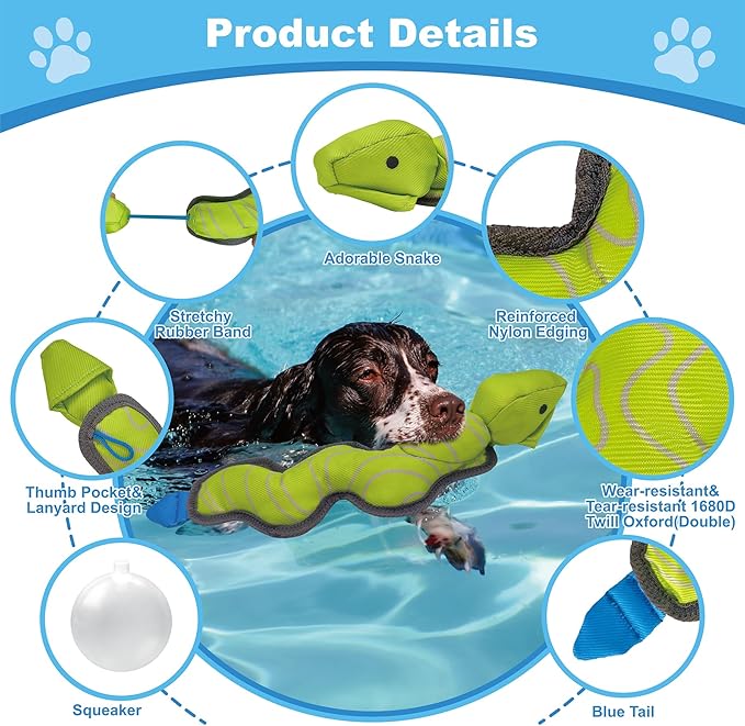 Green Snake Oxford Launching Flying Dog Toy Slingshot Chase Fetch Training Interactive Dog Toy Durable Stuffed Animal Dog Squeaky Toy for Medium Large Dogs Toy Gift 40.5cm/15.94in