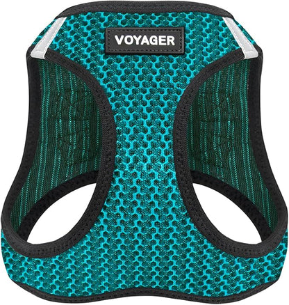 Best Pet Supplies - All Weather Mesh/Plush, Reflective, No Pull Harness for Small, Medium Dogs, Cats - Secure with Hook & Loop Fastener, Buckle, Double D-Rings - Turquoise 2-Tone, XS