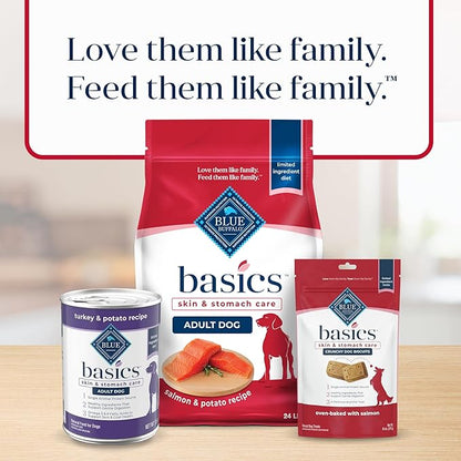 Blue Buffalo Basics Adult Dry Dog Food, Skin & Stomach Care, Limited Ingredient Diet for Dogs, Salmon Recipe, 24-lb. Bag