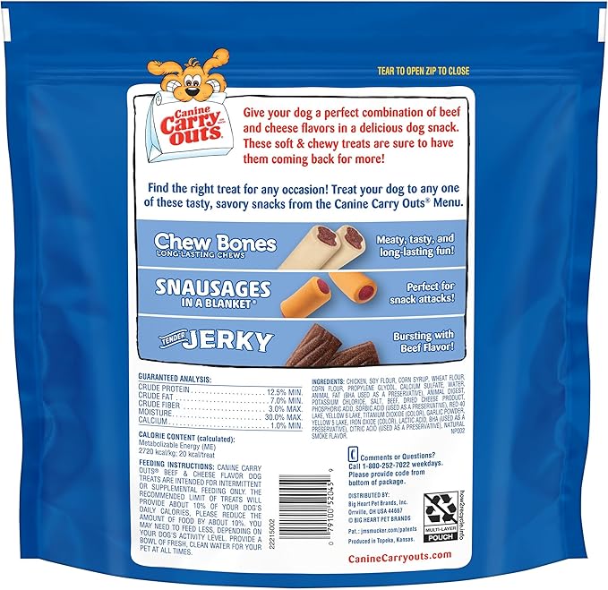 Canine Carry Outs Dog Treats, Beef & Cheese Flavor, 47 Ounce (Pack of 2)
