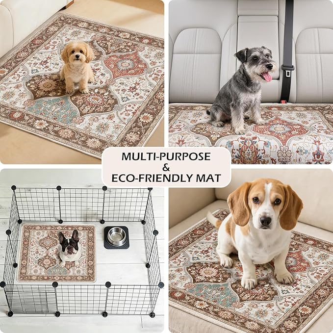 INVENHO 2PACK Washable Pee Pads for Dogs, Reusable Dog Pads Upgrade Non-Slip Dog Pee Pads Heavy Absorbency Puppy Pee Pads Quick Dry Whelping Pads/Waterproof Puppy Training Pad