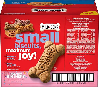 Milk-Bone Peanut Butter Flavor Naturally & Artificially Flavored Dog Biscuits - Crunchy Dog Treats - 7 Pounds (Packaging Design May Vary),(Pack of 2)