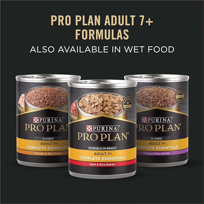 Purina Pro Plan Senior Dog Food, 7 Plus Shredded Blend Beef and Rice Formula Dry Dog Food, 18 lb. Bag