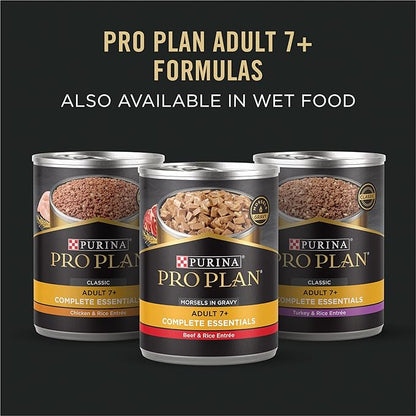 Purina Pro Plan Senior Dog Food, 7 Plus Shredded Blend Beef and Rice Formula Dry Dog Food, 18 lb. Bag