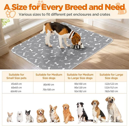 Washable Pee Pads for Dogs Large 48" x 48" 2-Pack Reusable Puppy Pads Pet Training Pads, Fast Absorb Dog Mats, Waterproof Whelping Pad, Non-Slip Protects Against Urine Leakage