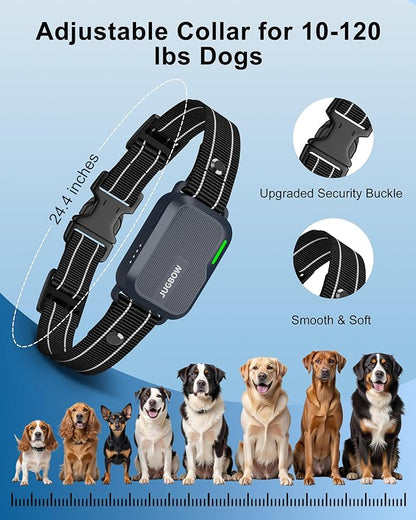 Jugbow Dog Shock Collar - 4500FT Dog Training Collar with Remote, IPX8 Waterproof Electric Dog Collar with 4 Training Modes, Security Lock, Rechargeable eCollar for 10-120lbs Dogs(Navy Blue)