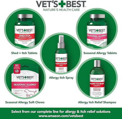 Vet's Best Allergy Itch Relief Dog Shampoo, Oatmeal Dog Shampoo for Itchy Skin, Cleans and Relieves Discomfort from Seasonal Allergies, Anti Itch Dog Shampoo, 16 Oz