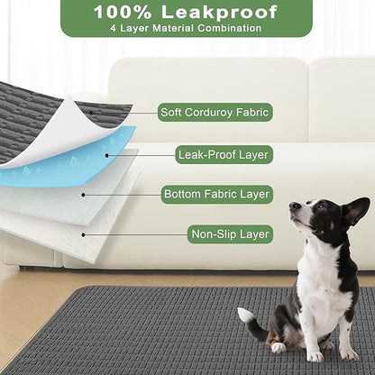 Washable Pee Pads for Dogs, Reusable Puppy Pads Dog Pads, Non-Slip Dog Pee Pads, Leakproof Pet Pee Pads Wee Wee Pads for Dogs. (Dark Grey, 40"x60"(Pack of 1))