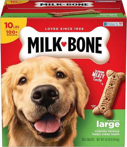 Milk-Bone Dog Treats Bundle: MaroSnacks Beef 40 Ounce + Original Large Biscuits 10 Pound