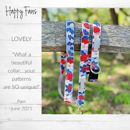 Lucky Love Dog Martingale Collar and Leash Set, Premium Fun Girl No Slip Collars, Strawberry Martingale Dog Collar and Leash Set, Great for Whippets, Greyhounds, and More (Sweet Berry, Large - Combo)