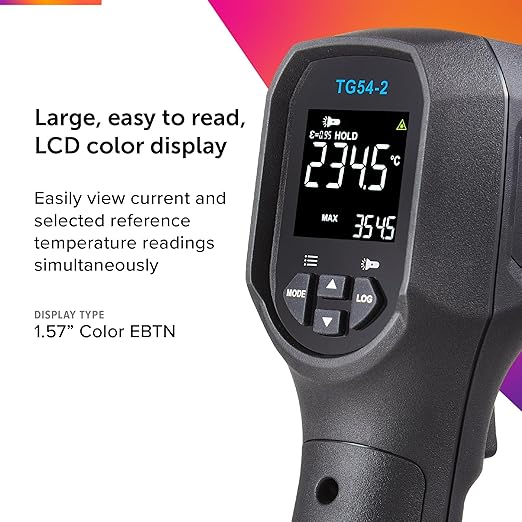 FLIR TG54-2 Infrared Spot Thermometer with Digital Readout: for Non-Contact Temperature Measurements up to 1,562 Degrees F