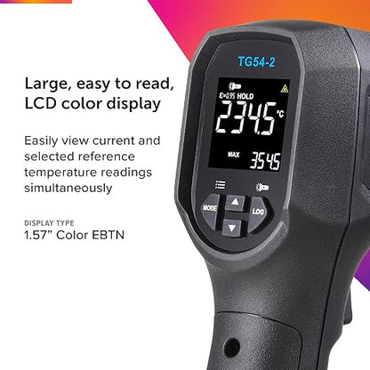 FLIR TG54-2 Infrared Spot Thermometer with Digital Readout: for Non-Contact Temperature Measurements up to 1,562 Degrees F