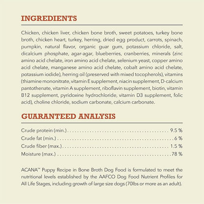 ACANA Premium Pate in Bone Broth Grain-free Wet Dog Food Puppy Recipe 12.8oz Cans (12 Count)