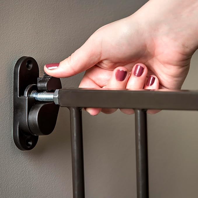 Regalo Safety 36" Extra Tall Baby Gate for Stairs & Doorways, Walk-Through Stair Gate with Door, Hardware Mounted Gate for Babies, Toddlers & Pets, Fits 24"–40.5" Openings, Black