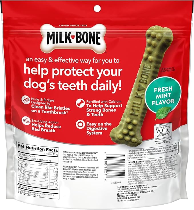 Milk-Bone Brushing Chews Original Chicken Flavor Daily Dental Dog Treats, Small/Medium, 19.6 Oz. Bag