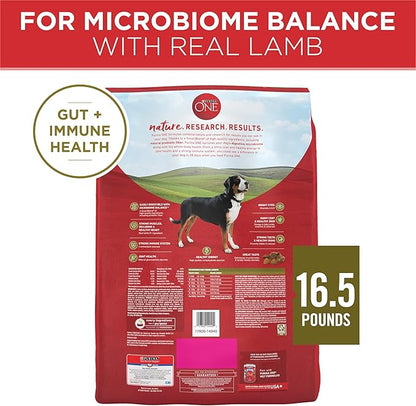 Purina ONE Dry Dog Food Lamb and Rice Formula - 16.5 lb. Bag