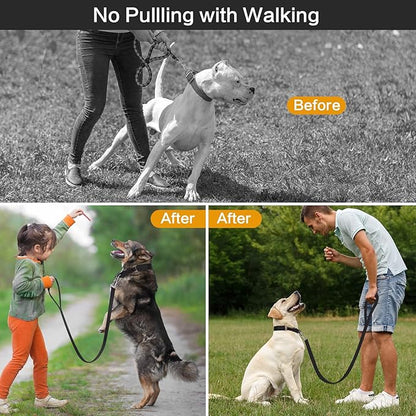 Prong Training Collar With Nylon Cover Comfort Tips and Quick Release Snap Buckle, Classic Collar and Leash for Small Medium Large Dogs