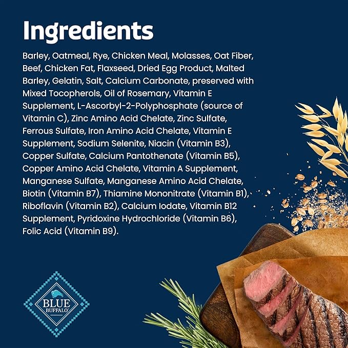 Blue Buffalo Bones Natural Crunchy Dog Treats Mini Dog Biscuits Beef, 12oz. Bag, 4 Count