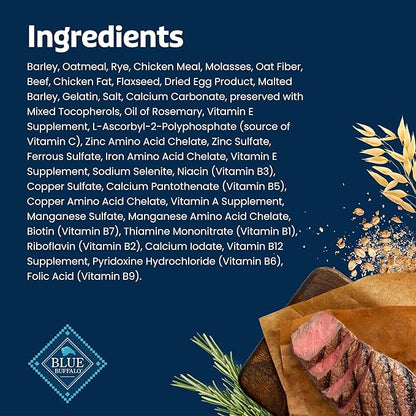 Blue Buffalo Bones Natural Crunchy Dog Treats Mini Dog Biscuits Beef, 12oz. Bag, 4 Count